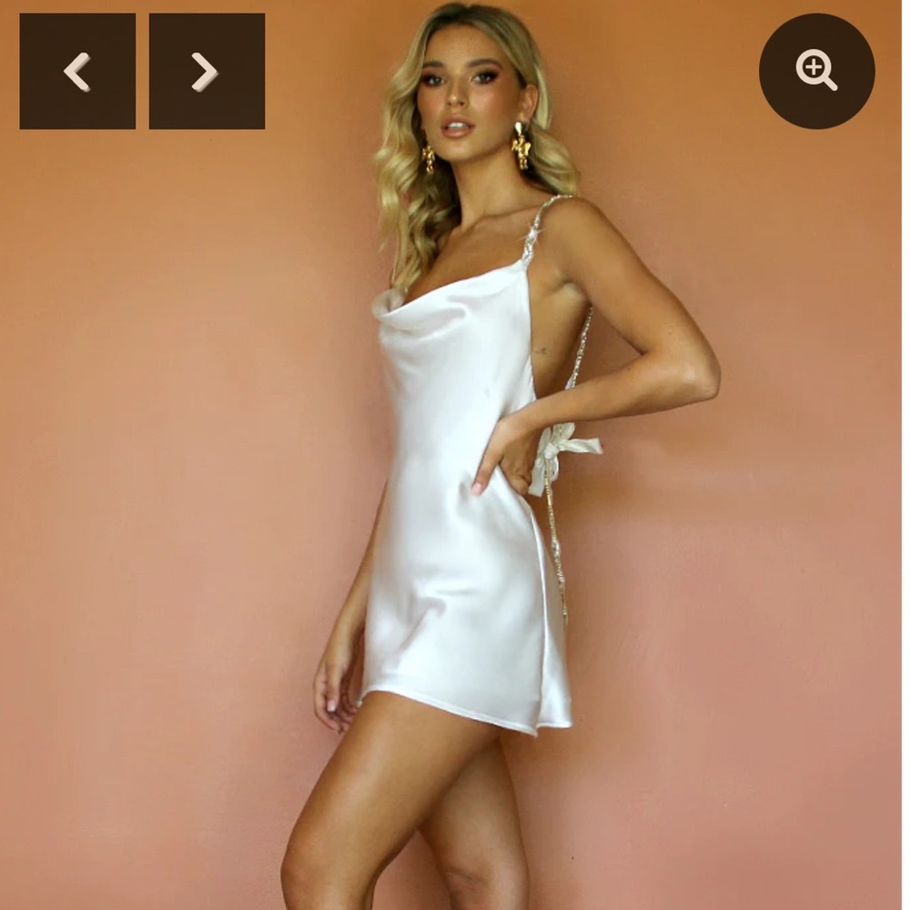 SOFIA MINI DRESS - PEARL SILK